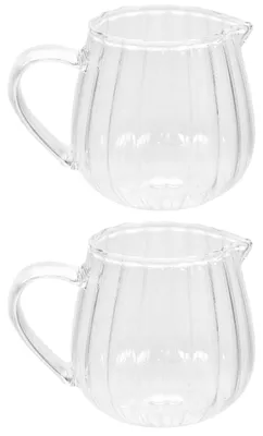 2er-Set kleine Milchkännchen aus Glas, transparent, 8 cm
