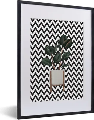 Produktbild von MuchoWow® MuchoWow® Gerahmtes Poster Zimmerpflanze - Blumentopf - Pflanzen 30x40 cm - Poster mit zchwarzem Bilderrahmen - Wandposter Schlafzimmer
