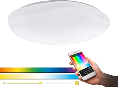 Produktbild von EGLO Totari-C, Intelligente Deckenbeleuchtung, Bluetooth, Chrom, Weiß, Kunststoff, Stahl, 2700 K, 6500 K