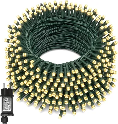 Obrázok produktu pre LED svetelný reťazec, 10 metrov, 100 LED, teplá biela farba, krytie IP44 (vodotesný), vhodný do záhrady - dekorácia