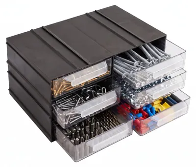 Image de Armoire modulaire avec 6 tiroirs étagères 23 x 13 cm extensible en continu Module de combinaison transparent