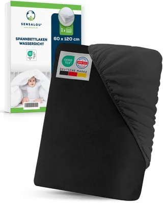Produktbild von Sensalou Spannbettlaken 60x120 cm anthrazit Baby Kinderbett hautfreundlich