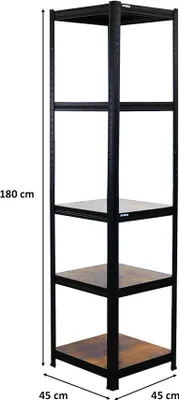 Produktbild von Vintage Series Schwerlastregal Ragnar | HxBxT 180x45x45cm | Fachlast 100kg | Vintagebraun-Schwarz