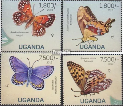 Produktbild von Briefmarken Uganda 2013 Mi 3015-3018 (kompl.Ausg.) postfrisch Schmetterlinge