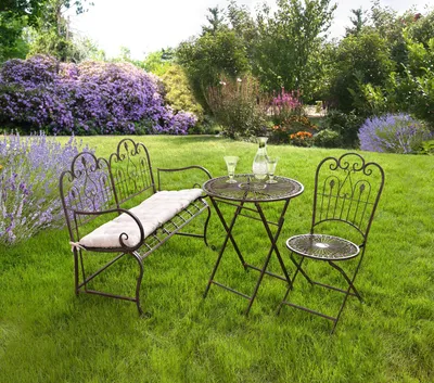 Produktbild von Metall-Klappstuhl "Provence", Ø 41cm, Sitzhöhe 46cm, GH 92cm, Gartenstuhl, Stuhl