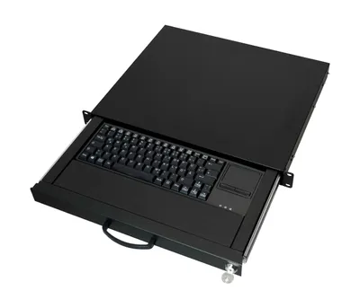 Produktbild von aixcase 19" Rack 1U Tastatur DE Touchpad USB schwarz