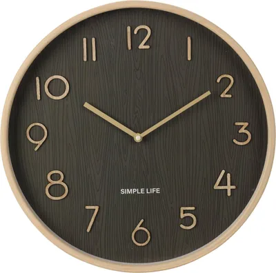 Produktbild von Wanduhr mit Holzoptik, 38 x 5 cm