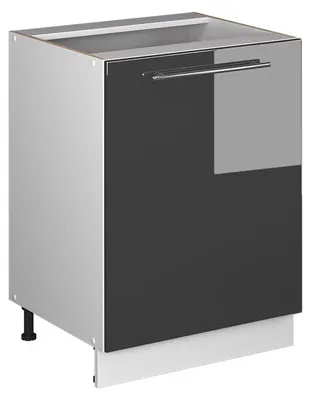 Produktbild von Küchenunterschrank Vicco Fame-Line Anthrazit Hochglanz/Weiß 60 cm 1 Tür ohne Arbeitsplatte, Model 65115