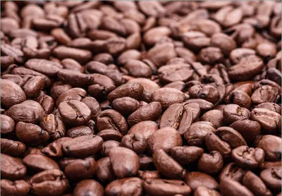 Produktbild von Wallario Fototapete Vliestapete, seidenmatte Oberfläche, einfache Verarbeitung, Größe 400 x 280 cm, Motiv Frisch geröstete Kaffeebohnen