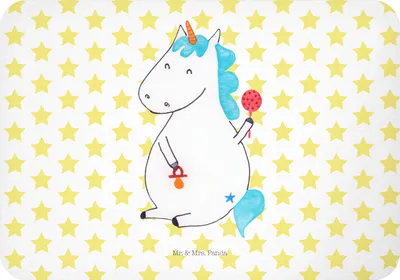 Produktbild von Mr. & Mrs. Panda Kühlschrankmagnet Einhorn Baby - Weiß - Geschenk, Einhörner, Geburtstag, holzmagnet, Geburt, magnet, Unicorn, Eltern, whiteboardmagnet, zettelhalter