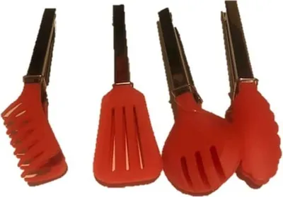 Produktbild von Kleine Servierzange 18 cm Mini Vorspeisenzange – Set von 4 – Gemüse Obst Zange perfekt für Zuhause, Küche, mit Silikongreifer