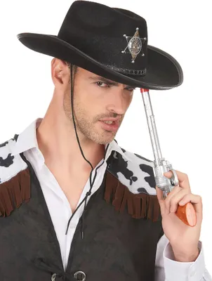 Produktbild von Cowboyhut Sheriff-Hut schwarz-silber - Einheitsgröße