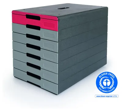 Obrázok produktu pre Durable IDEALBOX PRO 7, Plast, Šedá, Červená, A4, A4, 7 zásuvka/zásuviek, 250 mm