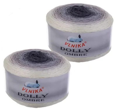 Produktbild von 2 x 250g Dolly Ombre Farbverlaufsgarn Bobbel Strickgarn Häkelwolle Acrylgarn