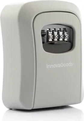 Immagine prodotto di InnovaGoods - Cassaforte esterna multifunzionale in alluminio e zinco, impermeabile, resistente agli urti, con serratura a combinazione a 4 cifre, grigia, modello standard
