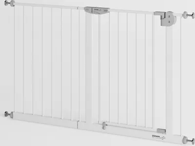 Produktbild von Türschutzgitter & Treppenschutz, Tür mit 90° Stop, ohne Bohren 121-131 cm