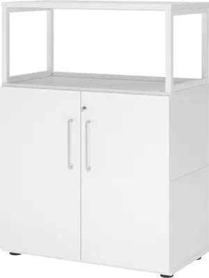 Produktbild von bümö flexi Aktenschrank mittel abschließbar mit Regal - Nachbildung: Weiß