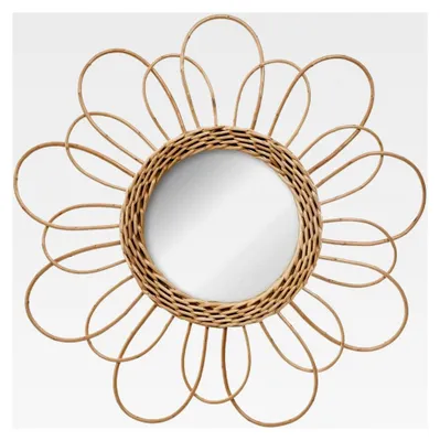 Produktbild von Atmosphera - Spiegel Blume - Rattan D 38 cm - Beige