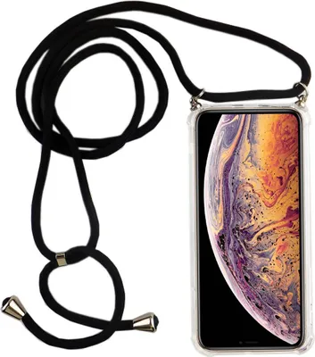 Produktbild von Handykette für Apple iPhone XS Max - Smartphone Necklace Hülle mit Band - Schnur mit Case zum umhängen in Schwarz