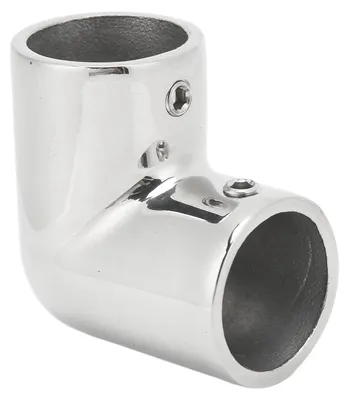 Produktbild von 2-Wege-Handlauf für Boote, rechtwinklig, Edelstahl, robuste Konstruktion, feine Polierung, 90-Grad-Winkelrohrverbinder, 25 mm
