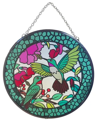 Suncatcher Kolibrie auf Ast, 15,5 cm, Glas, Handarbeit