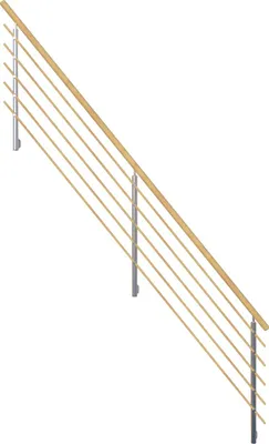 Produktbild von Treppengeländer Modell Korfu (Fichte) gerade-Designgeländer Holzrundstäbe-wahlweise rechts/links montierbar (Holz)