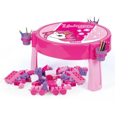 Image de Dolu Unicorn Activiteiten Tafel Inclusief 100 Blokken