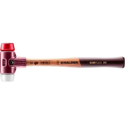 Produktbild von HALDER SIMPLEX Schonhammer Ø 30 mm Plastik rot / Superplastik mit Tempergussgehäuse