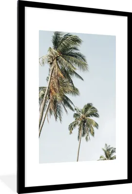 Produktbild von MuchoWow® Gerahmtes Poster Palmen - Sommer - Tropisch 60x90 cm - Poster mit Schwarzem Bilderrahmen Wandposter Rahmen Foto Bilder - Dekoration - Wandposter Wohnzimmer - Hochwertig