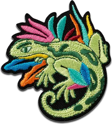 Produktbild von Mono-Quick Echse bunt Tier - Aufnäher, Bügelbild, Aufbügler, Applikationen, Patches, Flicken, zum aufbügeln, Größe: 5,4 x 5 cm