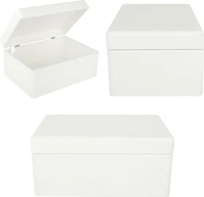 Immagine prodotto di Creative Deco Grande Bianca Scatola in Legno Porta Oggetti | 30x20x14cm con Coperchio | Contenitore per Decorare Cassetta Attrezzi Portagiochi