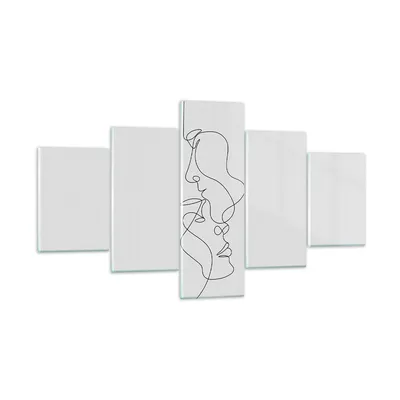 Produktbild von Bilder auf glas - 5 Teile - Stück Linear Paar - 125x70cm - Glasbilder - Wandbilder - Bilder - zum Aufhängen bereit - Wanddekoration aus Glas - Glas Bilder - Wandbild auf Glas - GEA125x70-4895