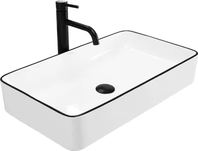 Produktbild von Rea Aufsatzwaschbecken Denis Rectangle Black Gold