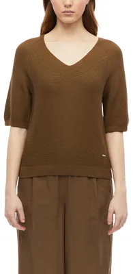 Produktbild von s.Oliver Damen Strickpullover – V-Ausschnitt, Kurzarm, Regular Fit