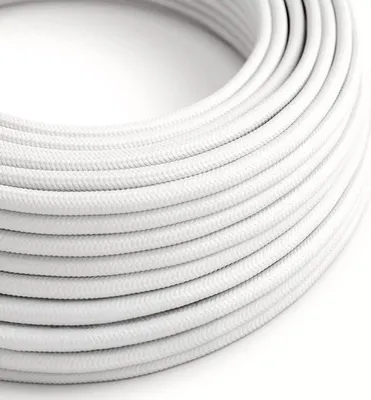 Immagine prodotto di Creative-Cables, Cavo elettrico in tessuto DALI, Sezione 5x0,75 mm², Bianco RM01, 1 m, Rotondo effetto seta