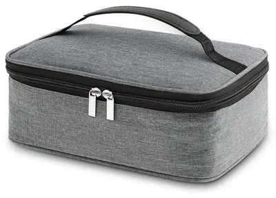 Productafbeelding van Kleine koeltas, 4 liter, grijs, draagbaar, geschikt voor lunchbox, picknick en reizen