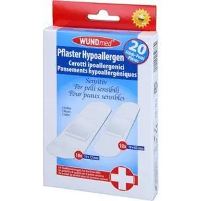 Produktbild von WUNDmed Pflaster Sensitiv Hypoallergen weiß 20 St.