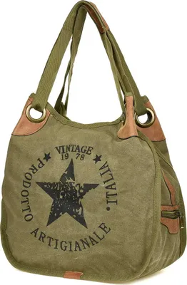 Produktbild von Vivi Paris – Funktionale Damenhandtasche in Grün aus Stoff mit Reißverschluss und praktischen Tragegriffen