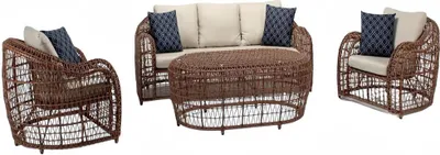 Produktbild von Gartenmöbel Sitzgarnitur Sitzgruppe Sofa Couch Polster Garten Terrasse Möbel