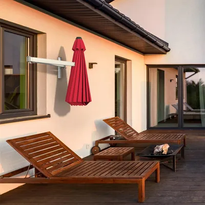 Immagine prodotto di Parasole da parete - Parasole a parete - Parasole inclinabile - Parasole per balcone - Parasole per terrazza - Cappotta inclinabile - Supporto regolabile