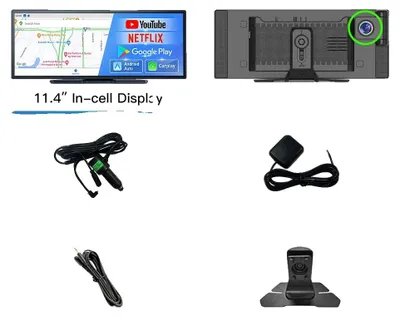 Obrázok produktu pre Dashcam, duálny objektív, nočné videnie, 6 GB RAM, 128 GB ROM