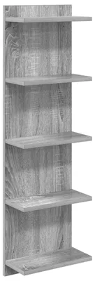 Immagine prodotto di vidaXL Scaffale da parete, colore Sonoma grigio, 30 x 15 x 100 cm, materiale: legno composito