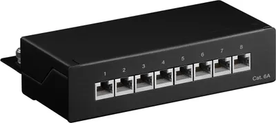 Zdjęcie produktu dla Goobay 62065, RJ-45, Cat6a, 22/26, Czarny, Metal, Montaż naścienny
