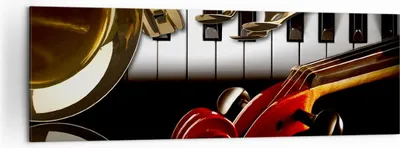 Produktbild von Bild auf Leinwand - Leinwandbild - Klaviertasten Musik Instrumente - 160x50cm - Wand Bild - Wanddeko - Leinwanddruck - Bilder - Kunstdruck - Leinwand bilder - Wandkunst - AB160x50-2679