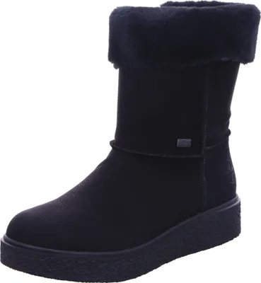 A single black boot on a white background.