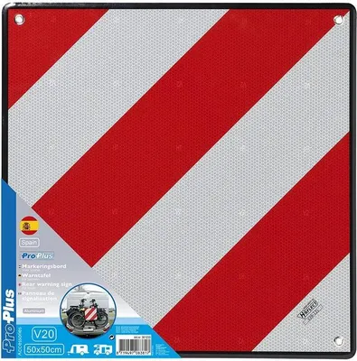 Produktbild von Warnschild hinten aus Aluminium 50x50cm für Spanien V20