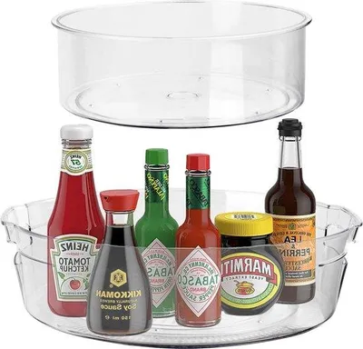 Immagine prodotto di Scaffale girevole a 2 ripiani, 24+28 cm, ruotabile a 360°, organizer da cucina