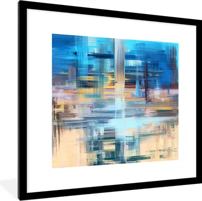 Produktbild von MuchoWow® Gerahmtes Poster Ölfarbe - Abstrakt - Malerei 40x40 cm - Poster mit Schwarzem Bilderrahmen Wandposter Rahmen Foto Bilder - Poster - Plakat im Rahmen