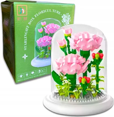 Produktbild von Blumenstrauß-Baustein-Set „Blume in einer Kuppel“, 770 Teile.