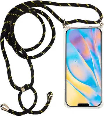 Produktbild von Handykette für Apple iPhone 12 / 12 Pro - Smartphone Necklace Hülle mit Band - Schnur mit Case zum umhängen in Schwarz